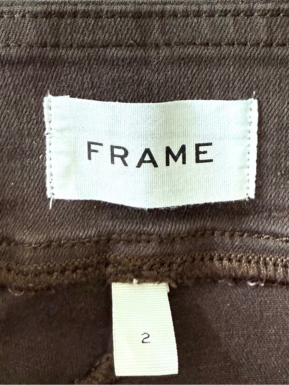 FRAME Jetset Cropped Flared Pants in Espresso - Coated Size 30-34 - Picture 7 of 9